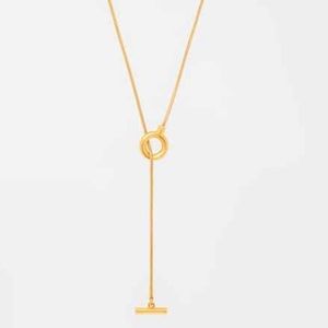 Madewell gold pull through circle necklace